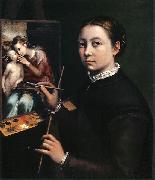 Sofonisba Anguissola Self-portrait at the easel. oil on canvas
